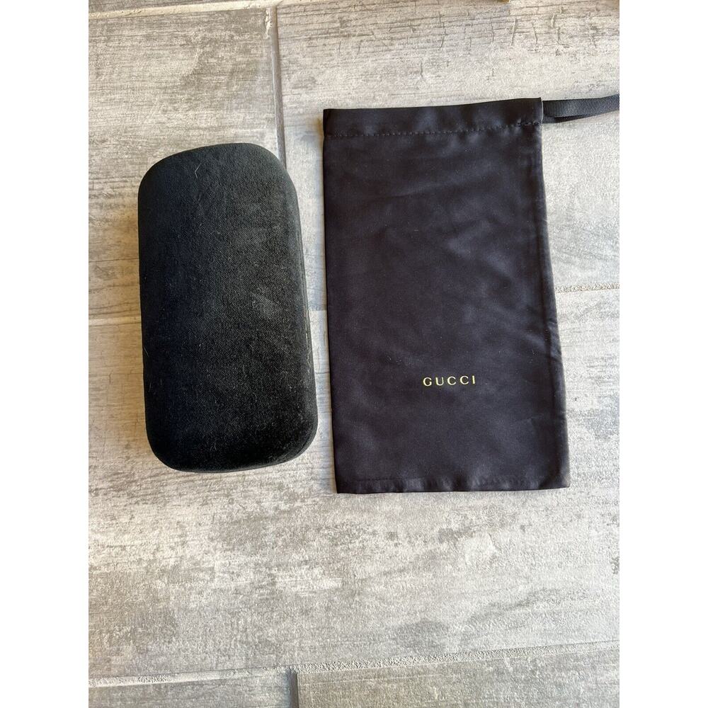 GUCCI Sunglass Eyeglass Case Black Velvet Clamshell Eyewear with Silk Pouch NWT - Picture 2 of 7